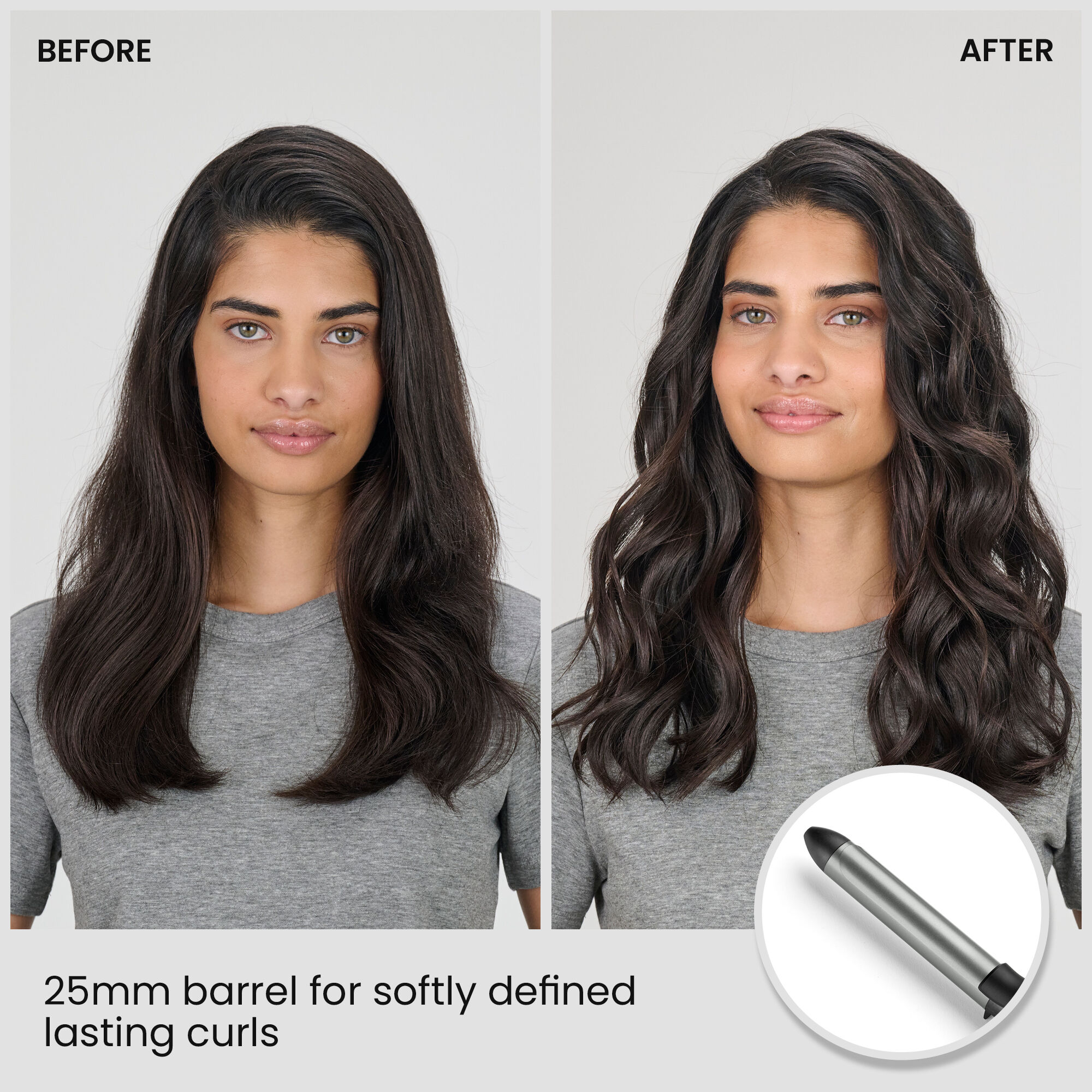 Before & After: 25mm barrel for softly defined lasting curls